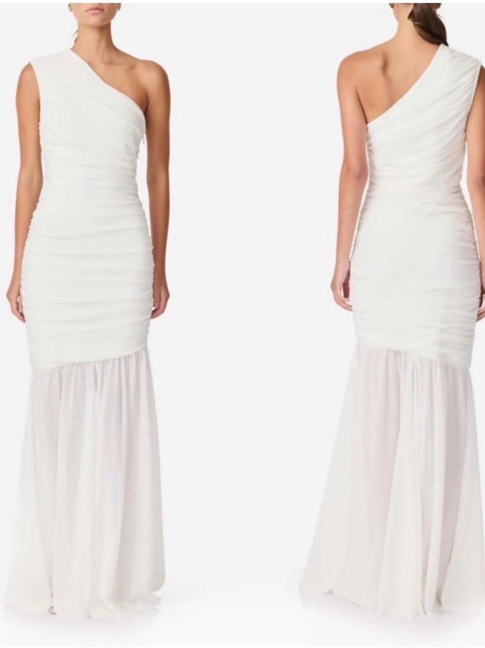 Elliatt One-Shoulder White Vienna Gown NWOT XL